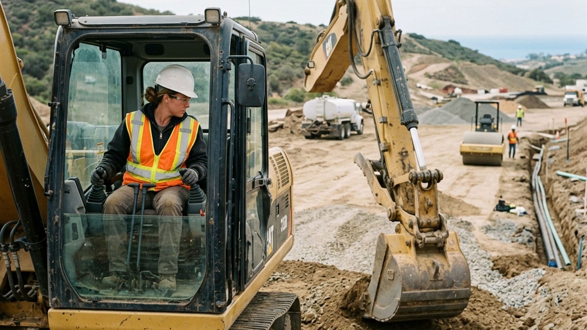 A licensed General Engineering contractor at work on a California project